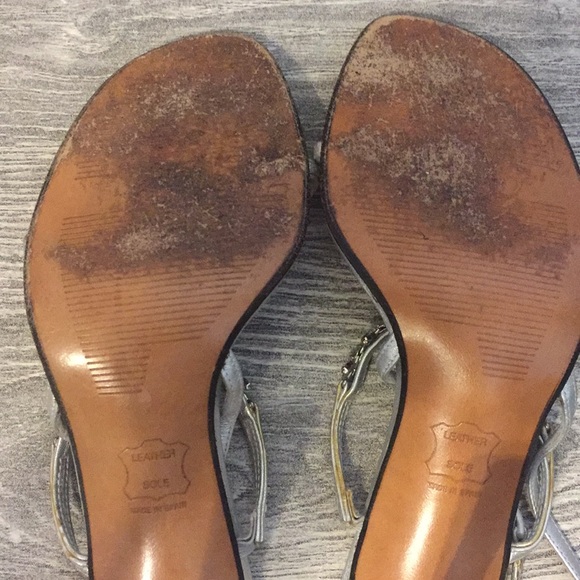 Stuart Weitzman Strappy Silver Heels - Picture 6 of 6